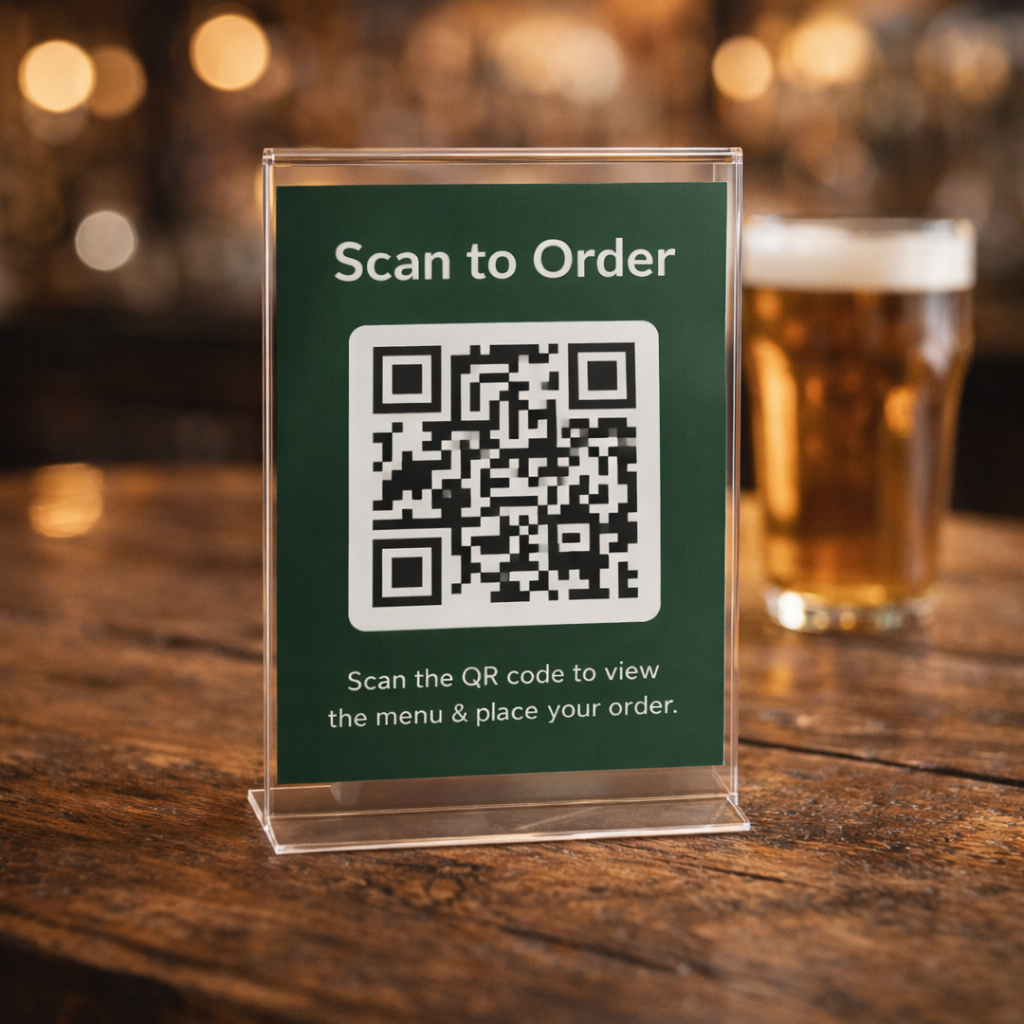 QR code table stand for ordering